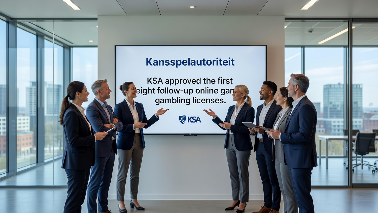 Medewerkers in vergaderruimte op het hoofdkantoor van Holland Casino tijdens interne bespreking